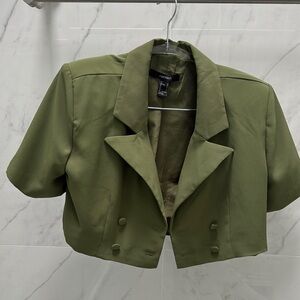 Forever 21 Green Cropped Blazer